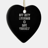 自分救のライフガードスイミングプールガードオフ セラミックオーナメント (右)