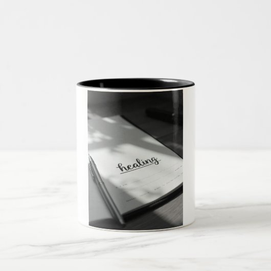 自分書の幸福の処方箋 ツートーンマグカップ (中央)