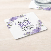 自分最高ののバージョンに スクエアペーパーコースター (アングル)