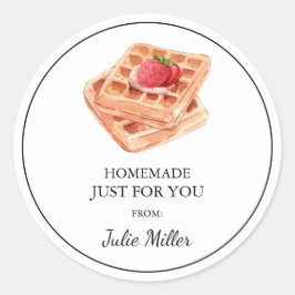 自分用の手作りワッフルラベル ラウンドシール