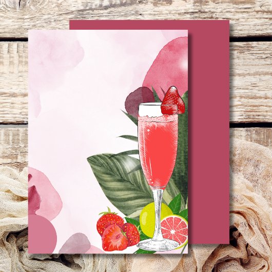 自分空白ののブランチを追加Bubbly Mimosa招待状 招待状