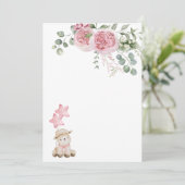 自分空白のの甘い子羊ピンクのバラを追加 招待状 (スタンド正面)