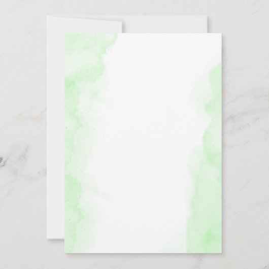 自分空白のの緑のあじさいピンクフローラを追加 招待状 (裏面)