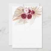 自分空白ののBoho Burgundy Pampas Grassを追加 招待状 (正面)