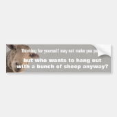 自分考えるでは無理かも人気があるしれぬ バンパーステッカー (正面)