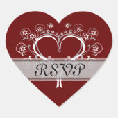 自分聞のハート結婚式用シール ハートシール (正面)