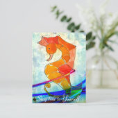 自分自身に忠実に保つ – seahorse絵画の葉書 ポストカード (スタンド正面)