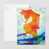 自分自身に忠実に保つ – seahorse絵画の葉書 ポストカード (正面/裏面)
