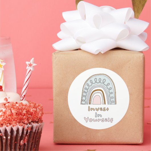 自分自身に投資すやる気を起こさせるるカラフル ラウンドシール (パーティー)