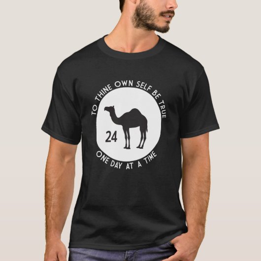 自分自身に正直であれ - 白と黒のロゴ Tシャツ (正面)