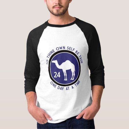 自分自身に正直であれ | 紫と黒の12ステップ Tシャツ (正面)