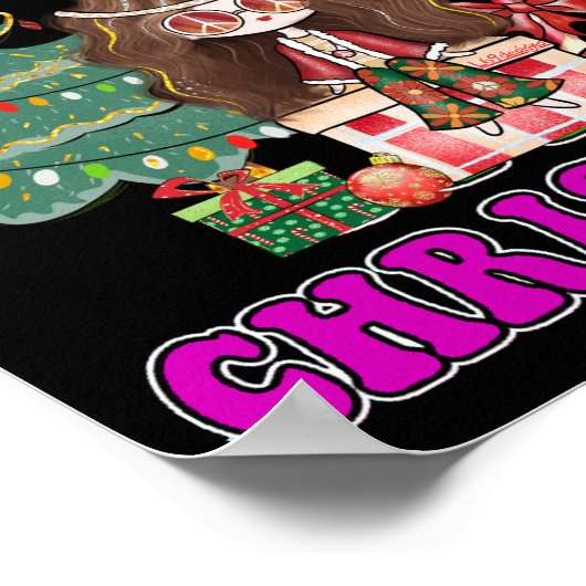 自分自身に素晴らしいおもしろいクリスマス70のスタイルを持つ ポスター (角)