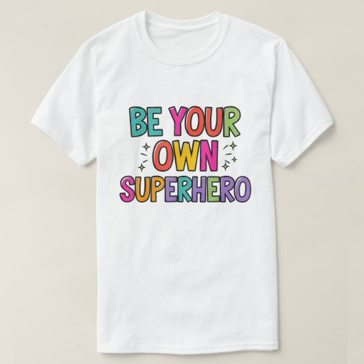 自分自身のスーパーヒーローカラフルTシャツ Tシャツ (デザイン正面)