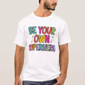 自分自身のスーパーヒーローカラフルTシャツ Tシャツ (正面)