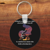 自分自身のモトクロスライダの後ろ信じに キーホルダー (正面)