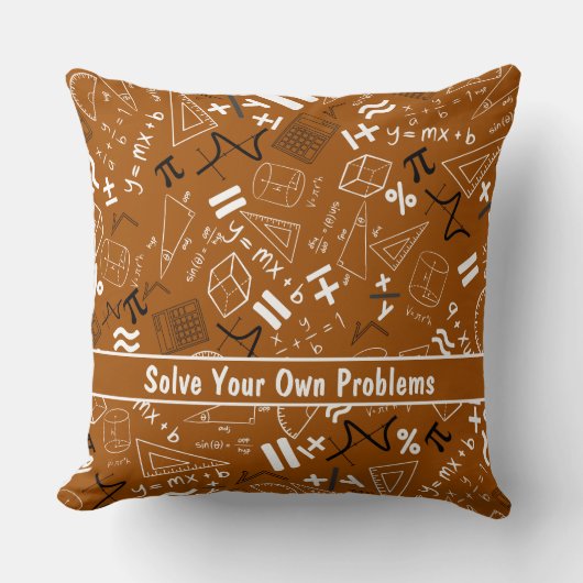 自分自身の問題を解決する数学素朴な茶色 クッション (正面)