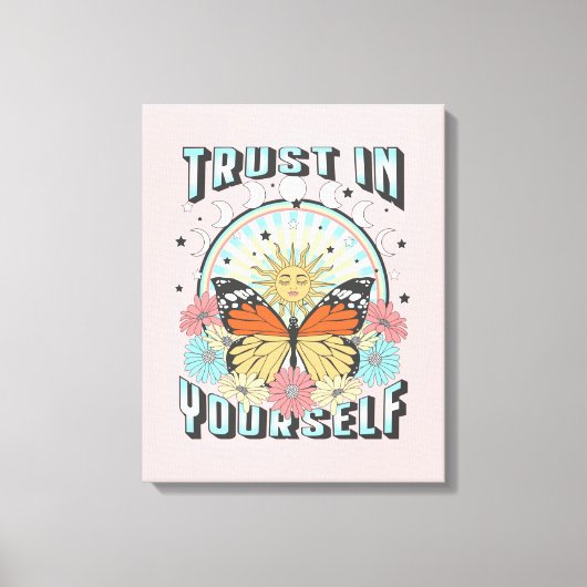 自分自身を信頼する | Sevelial Sun and Butterfly キャンバスプリント (正面)