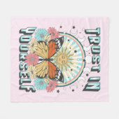 自分自身を信頼する | Sevelial Sun and Butterfly フリースブランケット (正面(横))