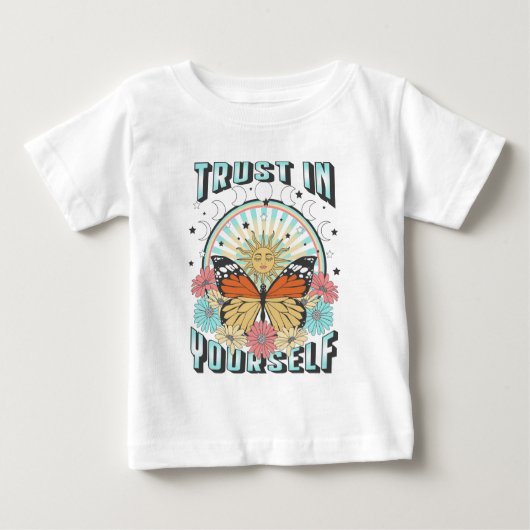 自分自身を信頼する | Sevelial Sun and Butterfly ベビーTシャツ (正面)