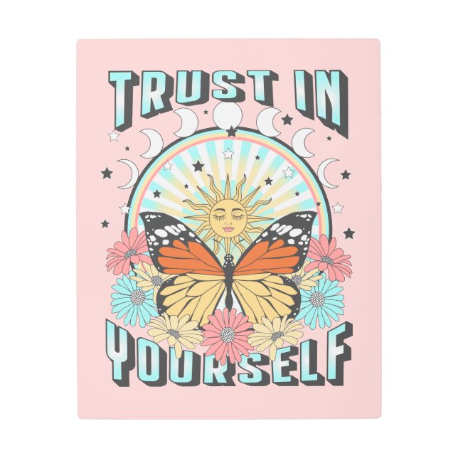 自分自身を信頼する | Sevelial Sun and Butterfly メタルプリント (正面)