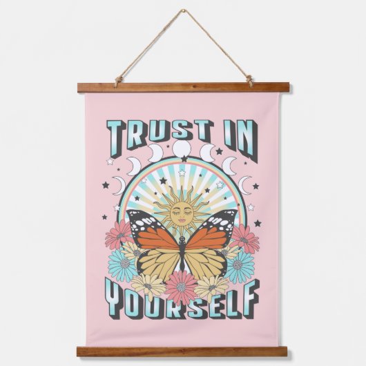 自分自身を信頼する | Sevelial Sun and Butterfly 吊り下げ型タペストリー (正面)