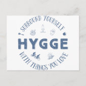 自分自身を取り囲むHygge (ダークブルー文字) ポストカード (正面)