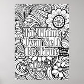 自分自身を定義するには – 抽象芸術パターンの色付け ポスター (正面)