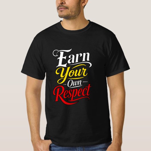 自分自身を尊重する タイポグラフィーデザイン Tシャツ (正面)