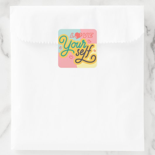自分自身を愛する自己愛の肯定引用文 スクエアシール (バッグ)