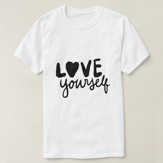 自分自身を愛する - セルフケアのタイポグラフィ Tシャツ (デザイン正面)