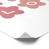 自分自身を愛する |レトロピンクの花 |美的 ポスター (角)