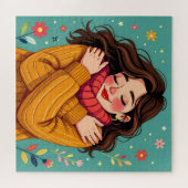 自分自身を愛する | 自分を抱き締める少女 ジグソーパズル (横)