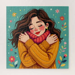 自分自身を愛する | 自分を抱き締める少女 ジグソーパズル