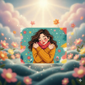 自分自身を愛する | 自分を抱き締める少女 ポストカード