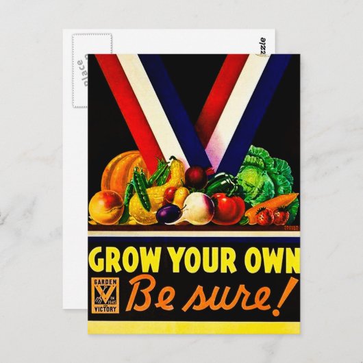 自分自身を成長させる – 確かに!ヴィンテージ第二次世界大戦 ポストカード (正面/裏面)