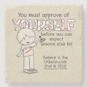 自分自身を承認 ストーンコースター (正面)