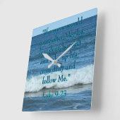 自分自身を拒否する スクエア壁時計 (傾斜)