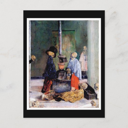 自分自身を温める骸骨 ポストカード (正面)