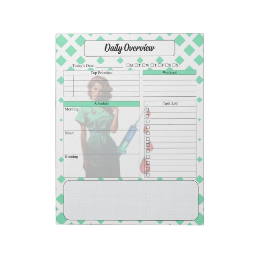 自分自身を満足させない_日々の概要 ノートパッド (回転)