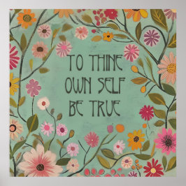 自分自身を自分自身に真実のポスターになる – ティール（緑がかった色）とピンク ポスター