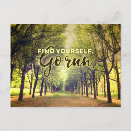 自分自身を見つけるゴー走ランナー引用文Fontainebleau ポストカード