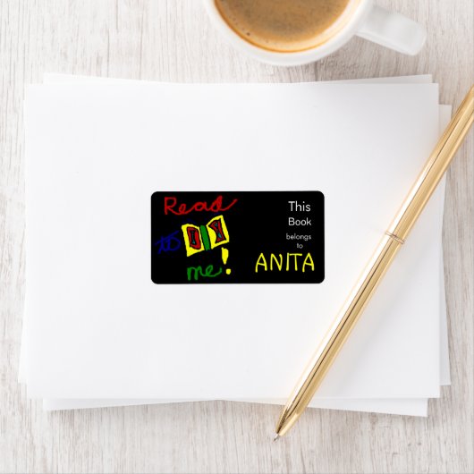 自分読に対する – 角パーソナライズされた形蔵書票 ラベル (インサイチュ)