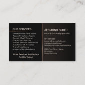 自動お洒落モダン体作業 名刺 (裏面)