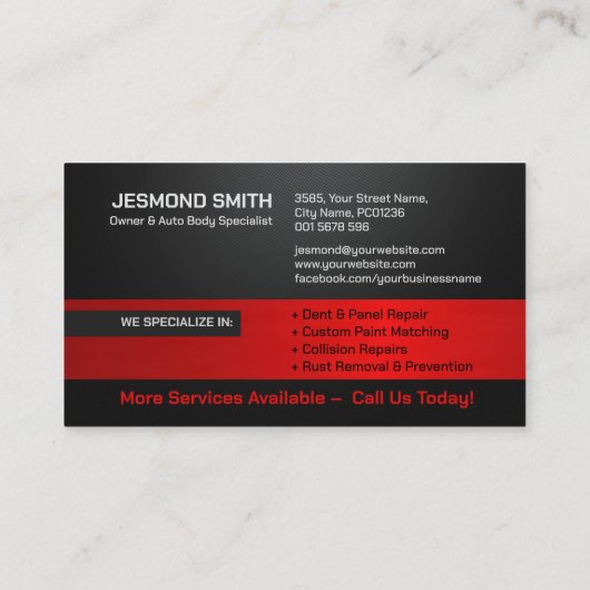 自動お洒落モダン体作業 名刺 (裏面)