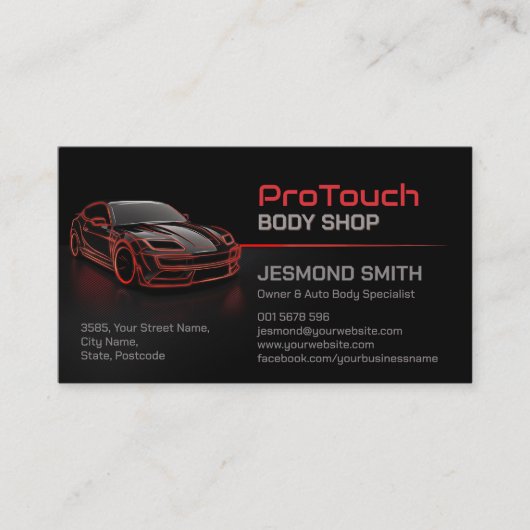 自動お洒落モダン体作業 名刺 (正面)