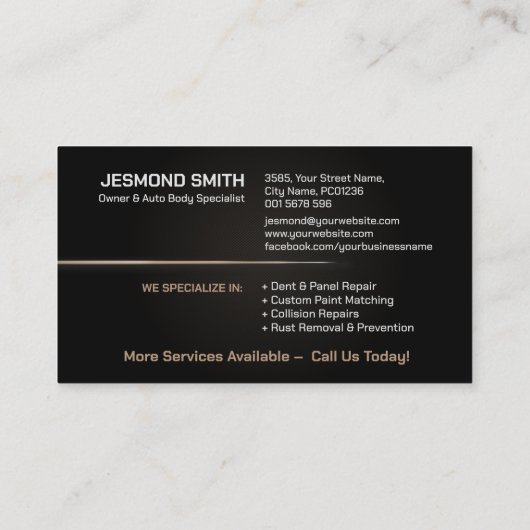 自動お洒落モダン体作業 名刺 (裏面)