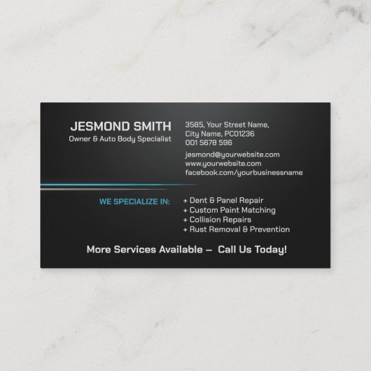 自動お洒落モダン体作業 名刺 (裏面)