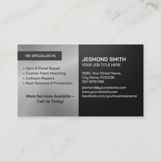 自動お洒落モダン体作業 名刺 (裏面)