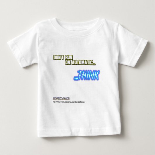 自動で…考えます走らないで下さい ベビーTシャツ (正面)