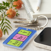 自動の定期テーブル名のキーリング キーホルダー (正面右)